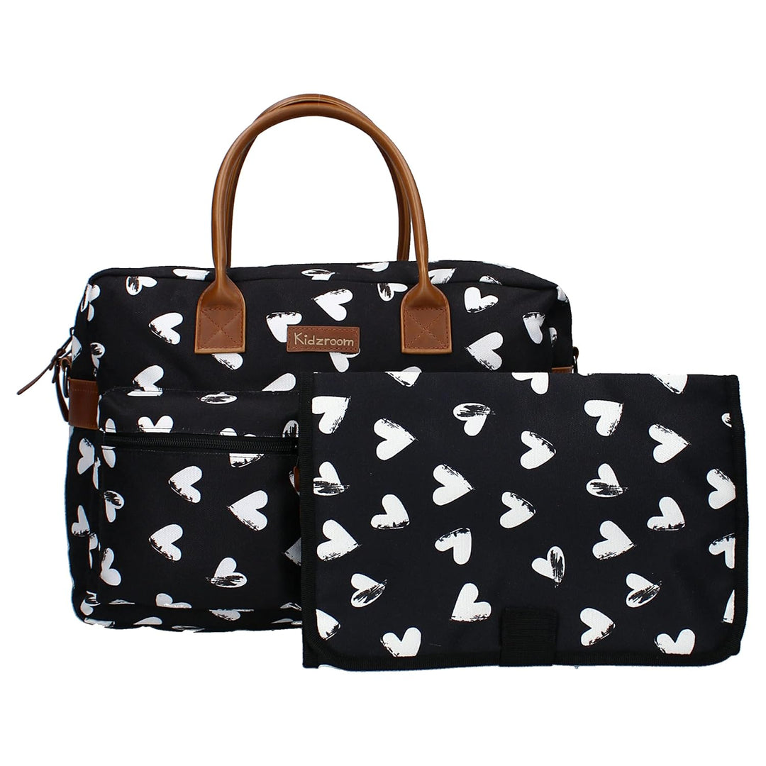 Kidzroom 030-8303-2 Wickeltasche Herzen, schwarz 27*38*16cm Herzen, 27*38*16cm Herzen