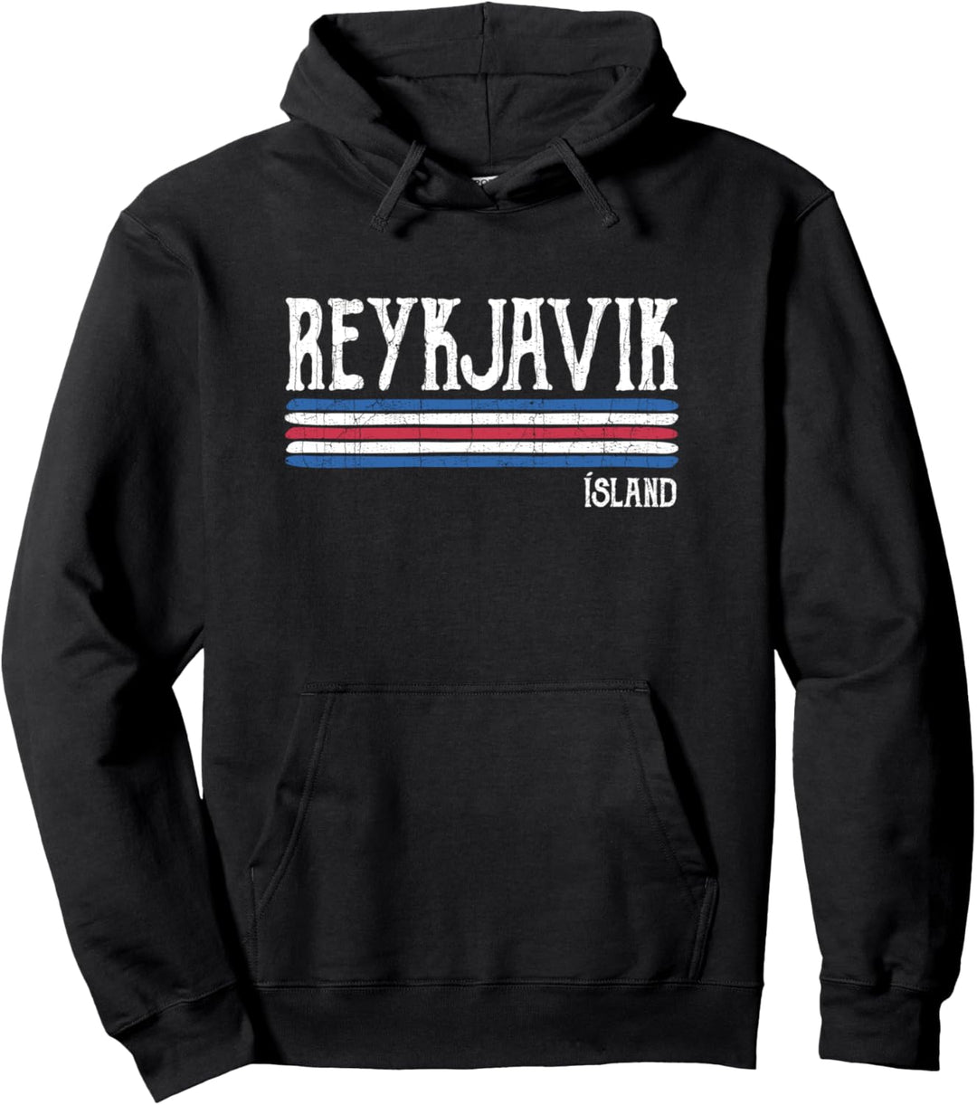 Vintage Reykjavik Island Flagge Island Reise Souvenir Pullover Hoodie