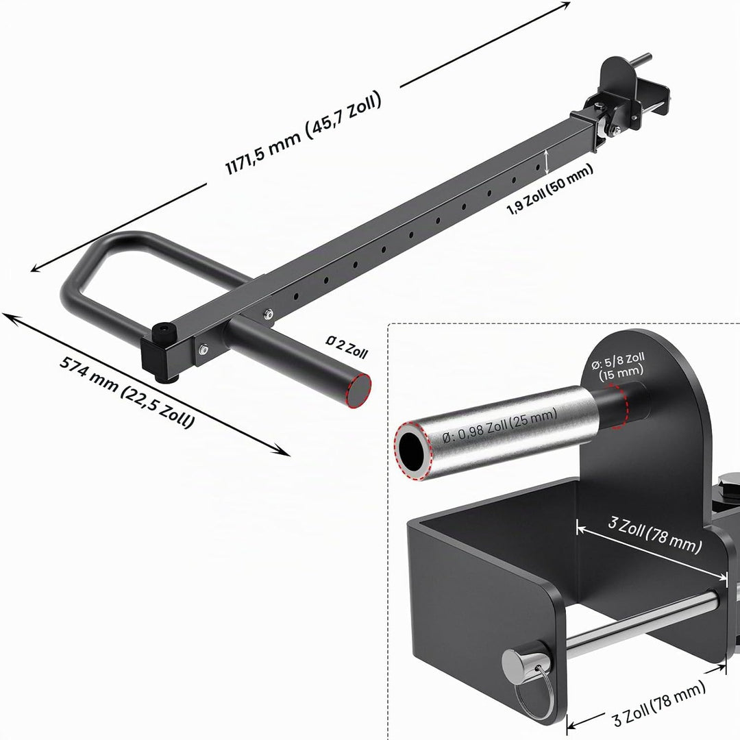 SELEWARE Multi Grip Dip-Stangenaufsatz für 2 x 2 oder 3 x 3 Zoll mit 1 oder 5/8 Zoll Loch Power Rack