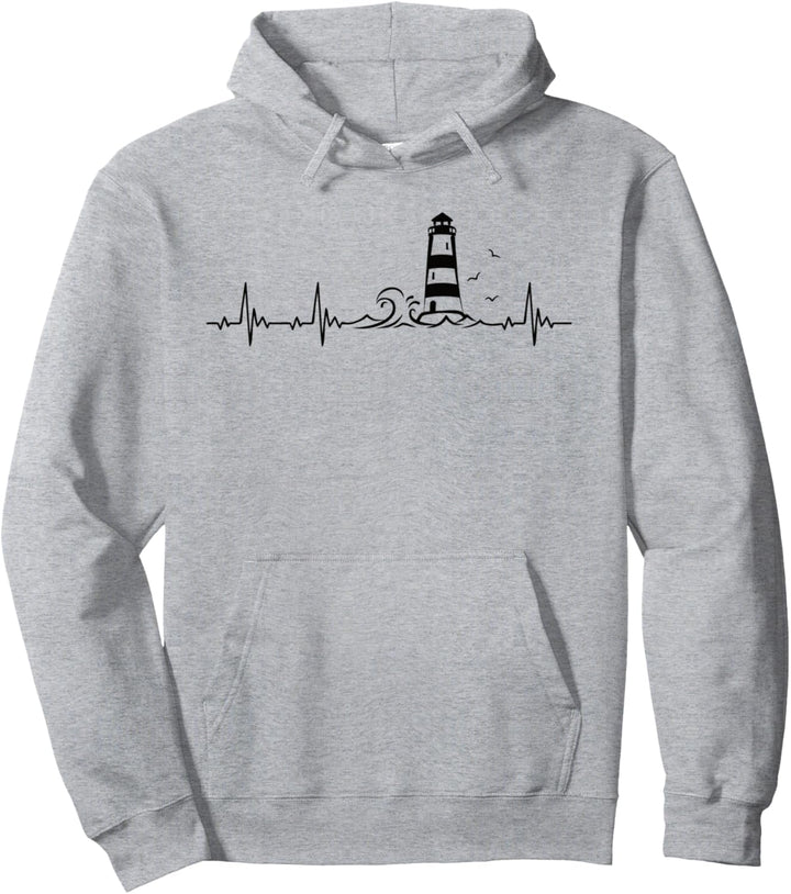 Nordsee und Ostsee Leuchtturm Herzschlag Pullover Hoodie