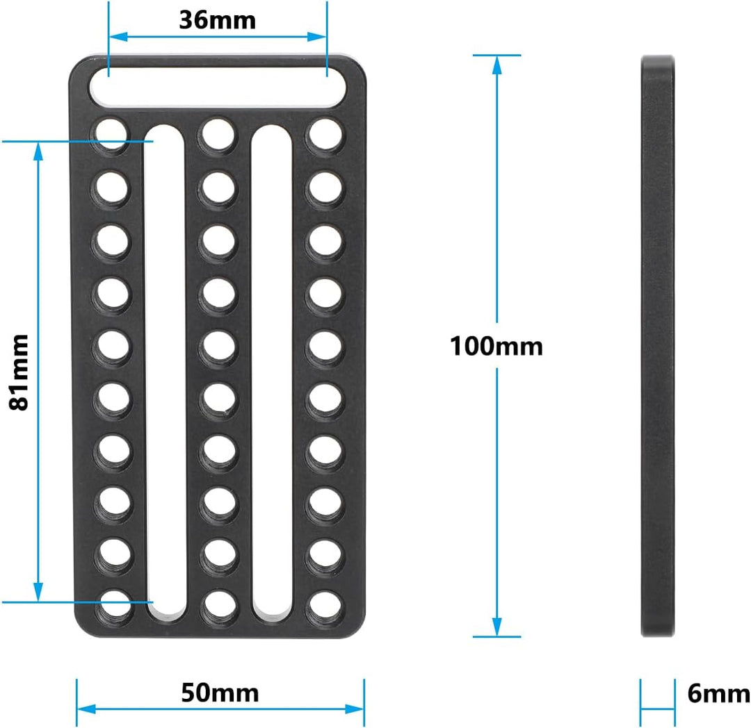 CAMVATE Mehrzweck-Käseplatte mit 1/4"-20 Gewinden und Schlitzen - 3649