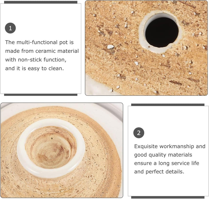 HEMOTON Japanischer Donabe Keramik Claypot Reispopf Mit Deckel Hitzebeständiger Tontopf Für Asiatisc