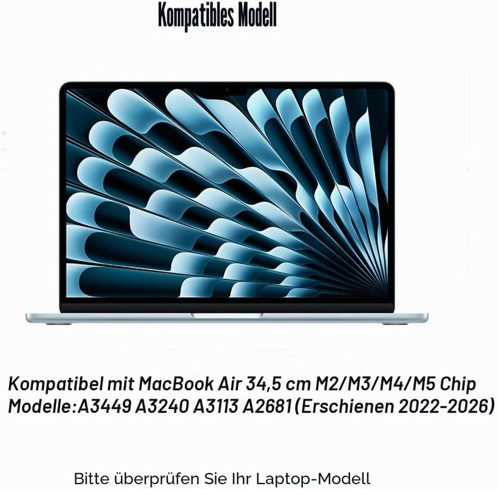 Gehärtetes Glas Displayschutzfolie für 2025-2022 MacBook Air 13,6 Zoll M4 M3 M2 Chip A3240 A3113 A26