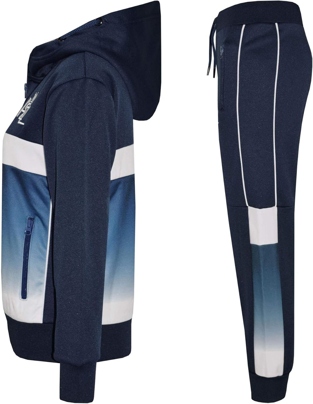 A2Z 4 Kids Kinder Mädchen Jungen Unisex Trainingsanzug Marineblaue Designer Kontrast Getäfelt Vlies