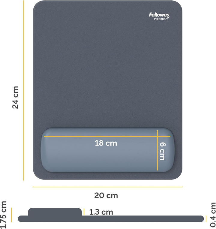 Fellowes Breyta Mauspad mit Handgelenkauflage – Marine, mit HEX Cushion Technology Silikonpolster, r