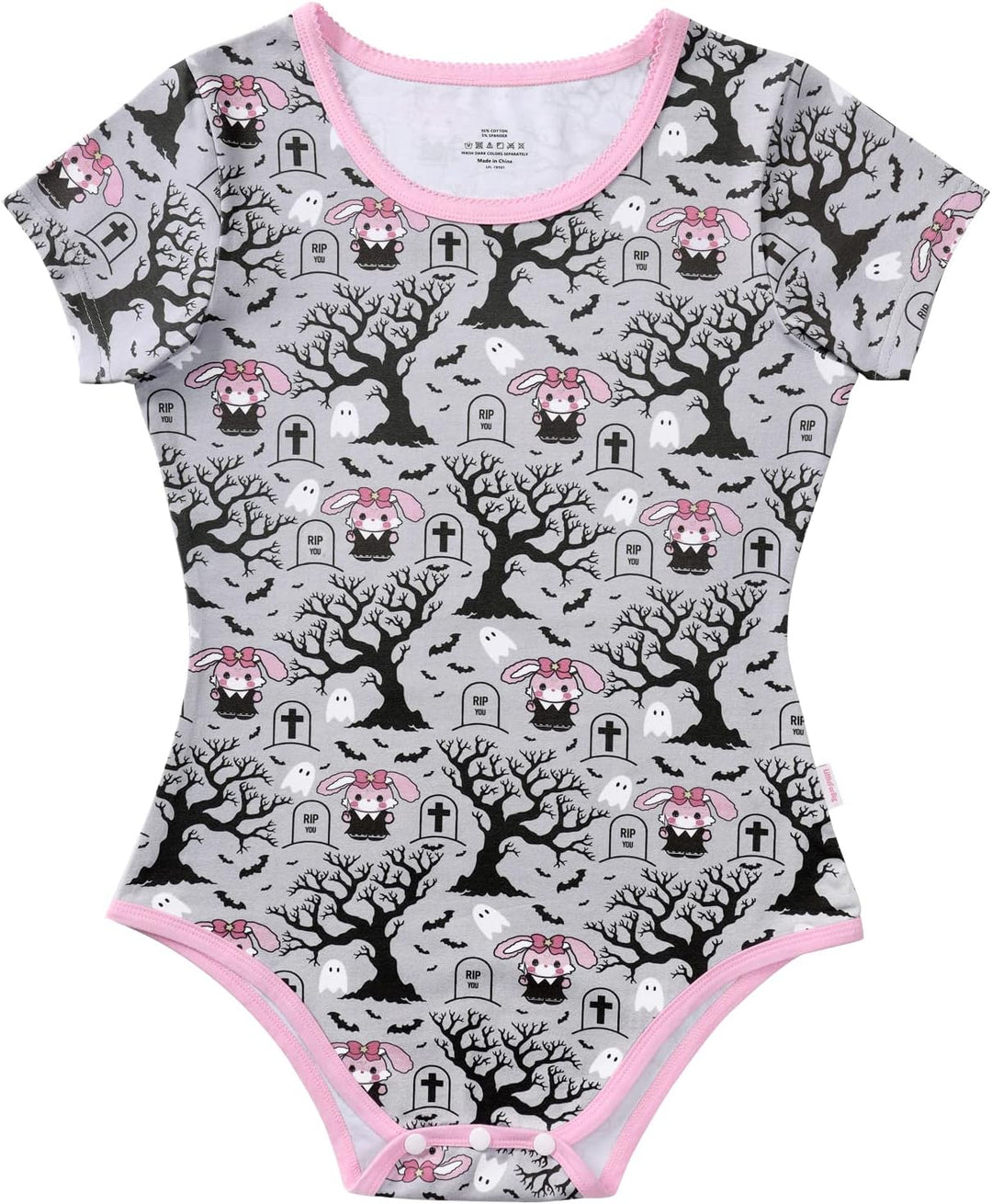 LittleForBig Baumwolle Strampler Onesie Pyjamas Bodysuit-Feeling Stabby Usagi Strampler XS Rosa, XS