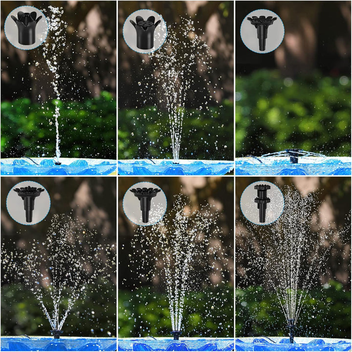 AISITIN 7W DIY Solar Springbrunnen, Upgrade Solar Teichpumpe mit 1.5m Wasserleitung und Feste Pfähle