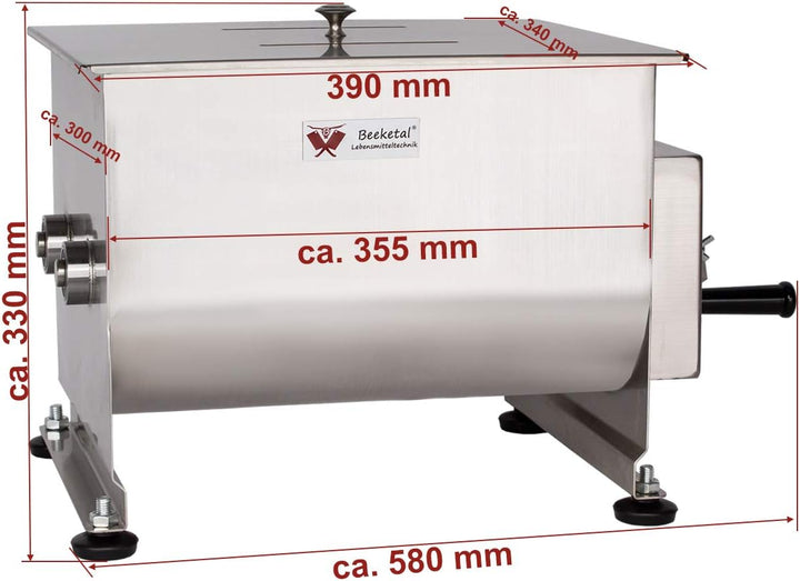 Beeketal 'FMD20' Gastro Marinator Vermenger aus Edelstahl mit ca. 20 Liter Volumen, 2 Butterfly-Misc