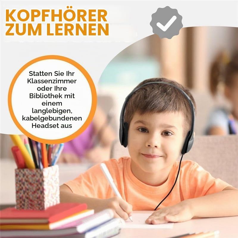 20 Pack Kabelgebundene Kopfhörer für Klassenzimmer, On-Ear Kopfhörer, Klarer Klang, Stereo Headset 3