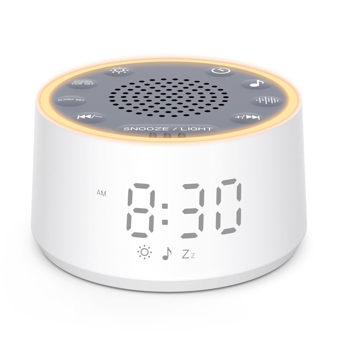 Dreamegg White Noise Machine mit Licht und Wecker, Weisses Rauschen Gerät für Erwachsene und Kinder,