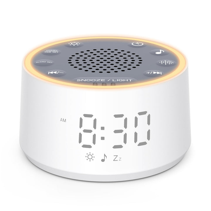 Dreamegg White Noise Machine mit Licht und Wecker, Weisses Rauschen Gerät für Erwachsene und Kinder,