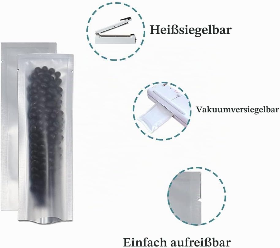 Mylar Folie Vakuumbeutel Front Clear Heat Seal Taschen Reine Aluminiumfolie Lebensmittelverpackungsb