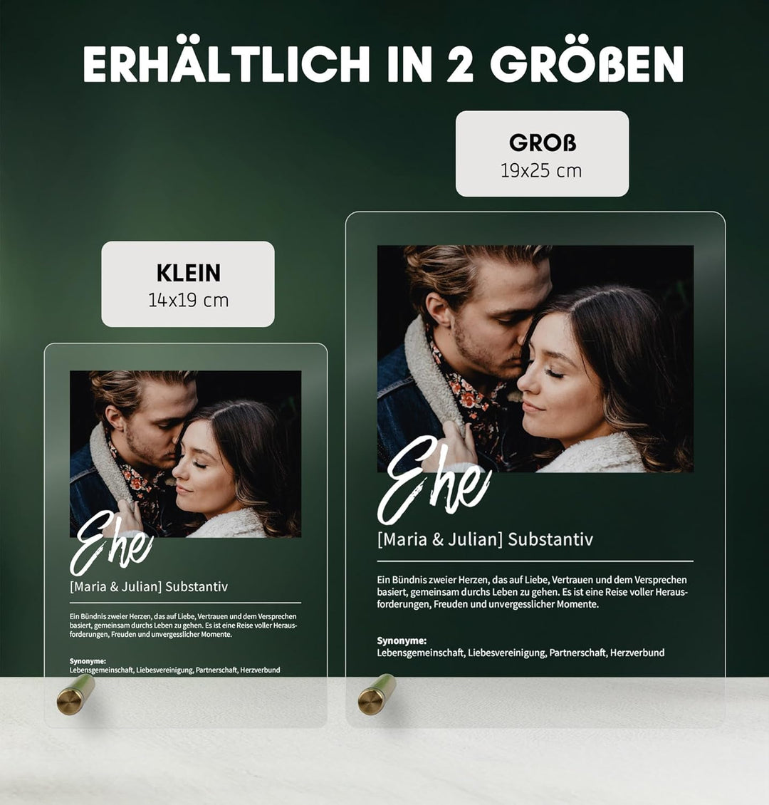 Ehe Geschenk personalisiert - Acryl Foto Geschenk: Definition wie im Duden - Geschenk Ehe, Ehe Gesch