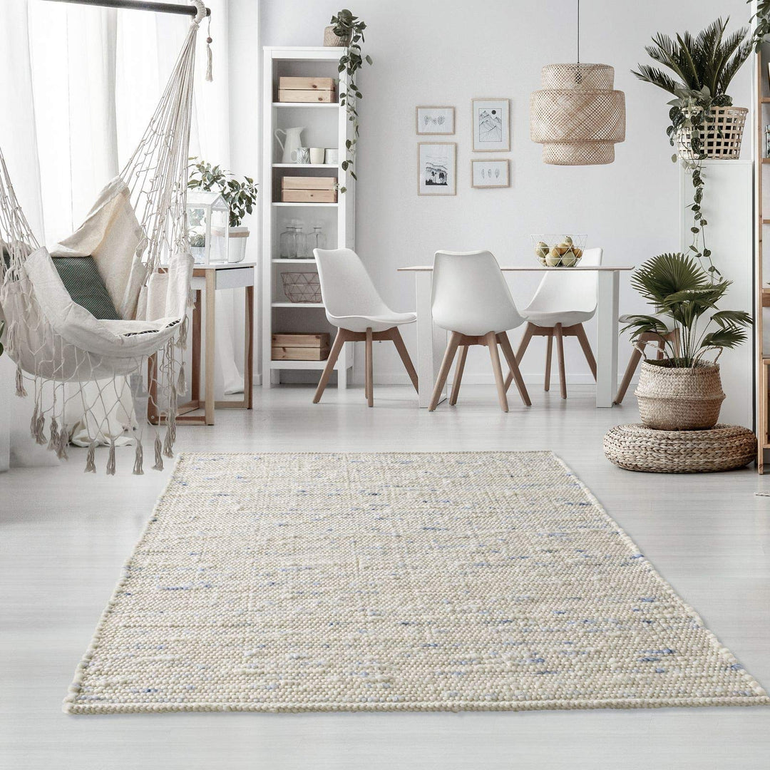 Taracarpet Handweb-Teppich Oslo Wolle im Skandinavischem Landhaus Design Wohnzimmer Esszimmer Schlaf