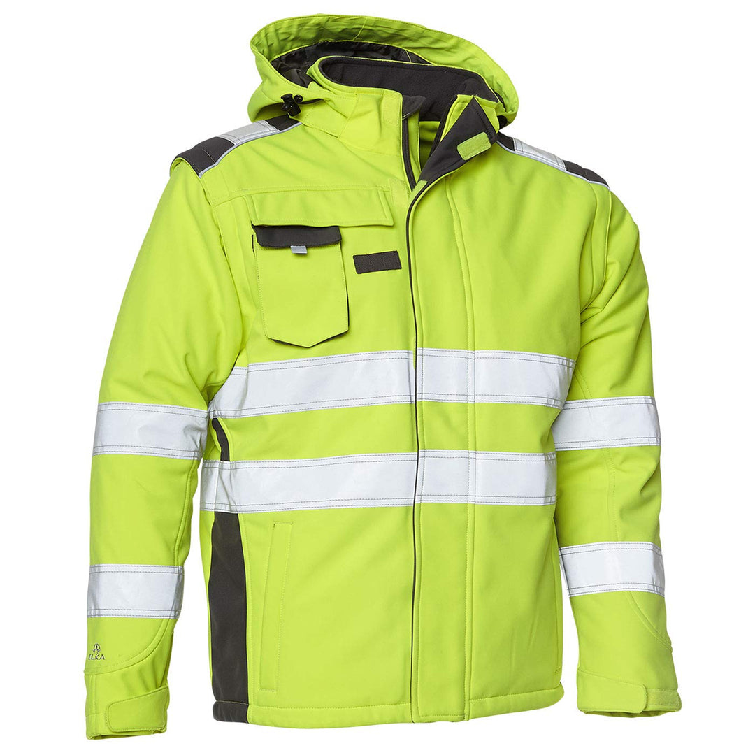 Elka Unisex Visible Xtreme Winter Softshell-Jacke EN ISO 20471, Fluoreszierendes Orange/Grau, Gelb