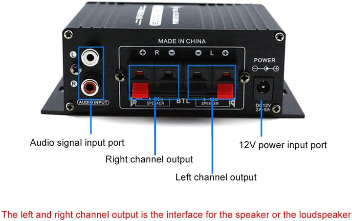 AK170 12 V Mini o Endverstärker Digital o Receiver AMP Zweikanal 20 Watt + 20 Watt Bass Höhen Lautst