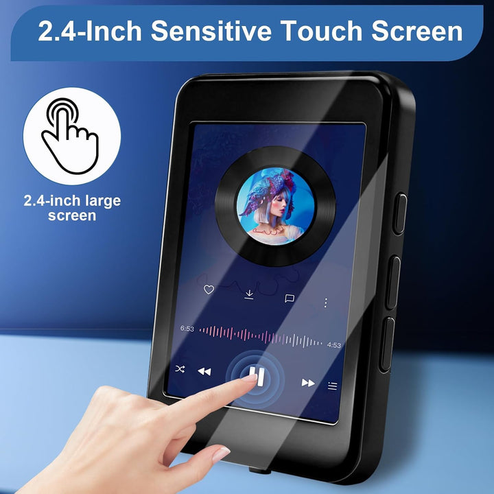 MP4 Player 64 GB, Bluetooth 5.3 2,4 Zoll Touchscreen Tragbarer MP4-Player