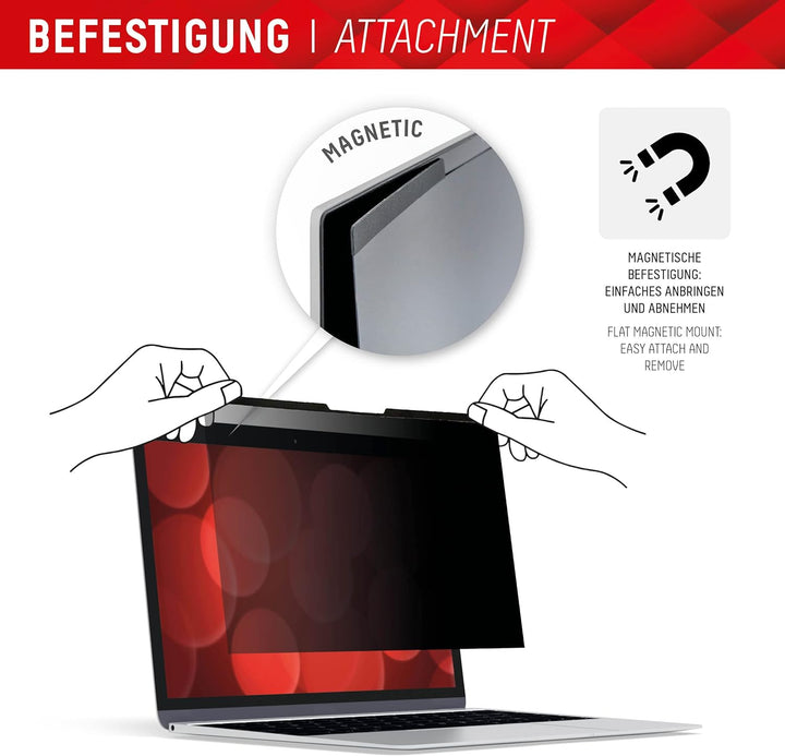 Displex Privacy Safe Magnetischer 2-Wege Blickschutzfilter für MacBook Air/MacBook Pro 13,3‘‘, 29,9