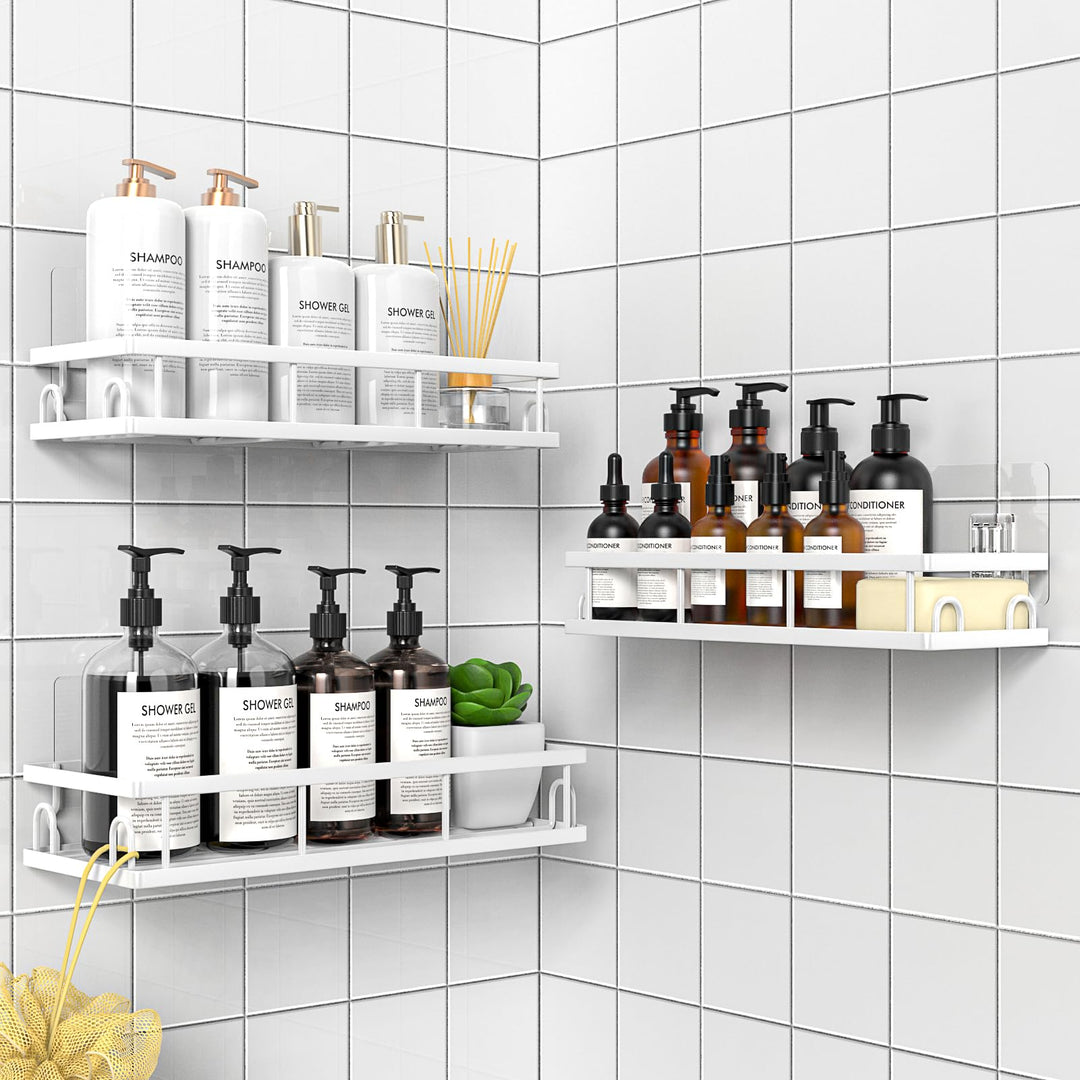 Duschablage Ohne Bohren, Wasserdichter Duschregal, 3 Stück Badezimmer Regal Organizer, Shampoo Dusch