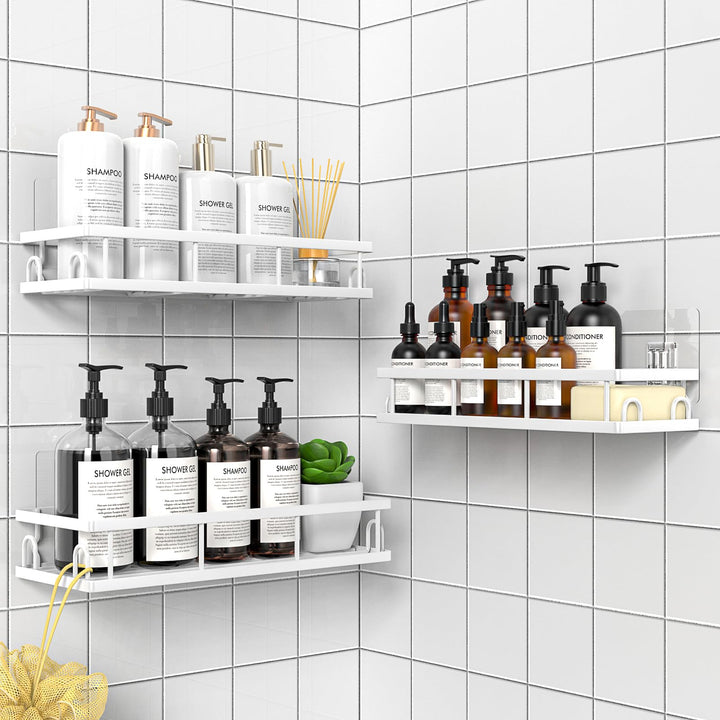 Duschablage Ohne Bohren, Wasserdichter Duschregal, 3 Stück Badezimmer Regal Organizer, Shampoo Dusch