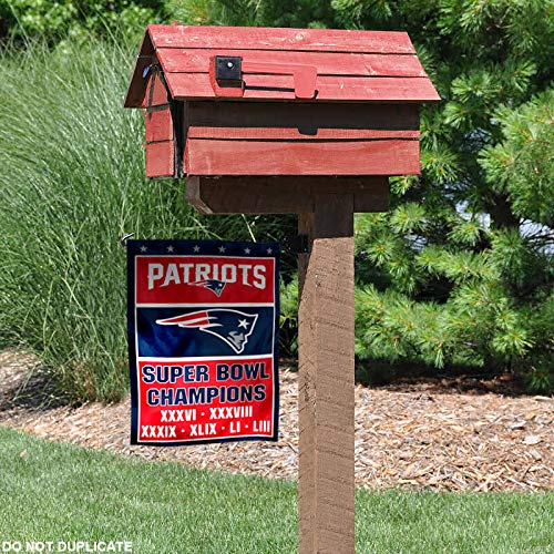 WinCraft New England Patriots Six Time Super Bowl Champions Garden Flag