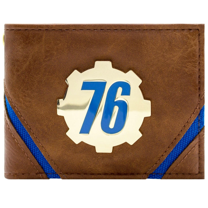 Fallout 76 Golden Vault-Tec Metallabzeichen Zahnrademblem Geldbörse/Geldbeutel Bi-Fold ID & Kartenha