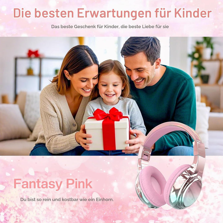 JYPS Bluetooth Kopfhörer Kinder, Kabellose Kopfhörer Bluetooth Kinder Over Ear, Kopfhörer Kinder Blu
