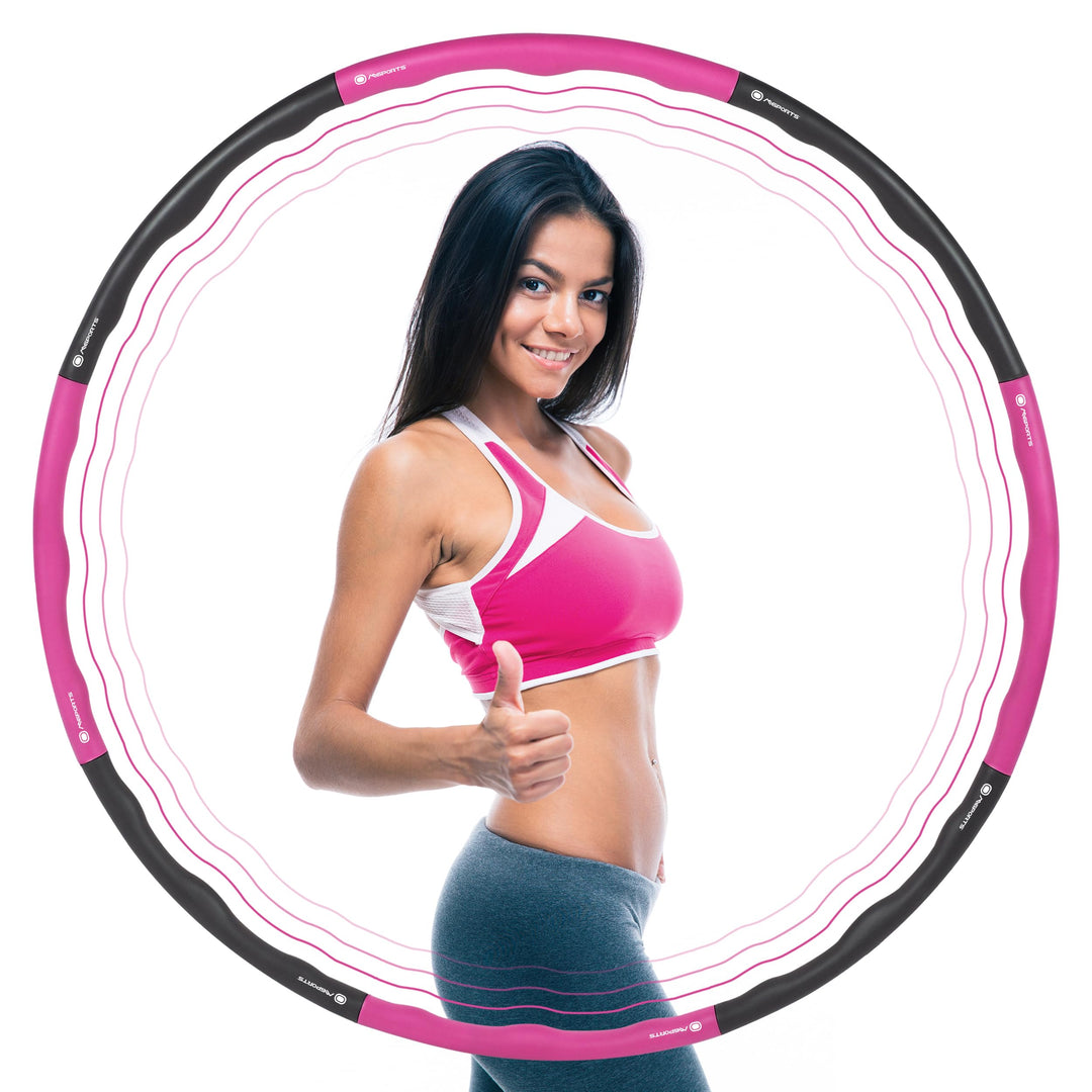 MSPORTS Hula Hoop Reifen Premium mit Schaumstoff und grössenverstellbar, Fitness Hula Hoop zur Gewic