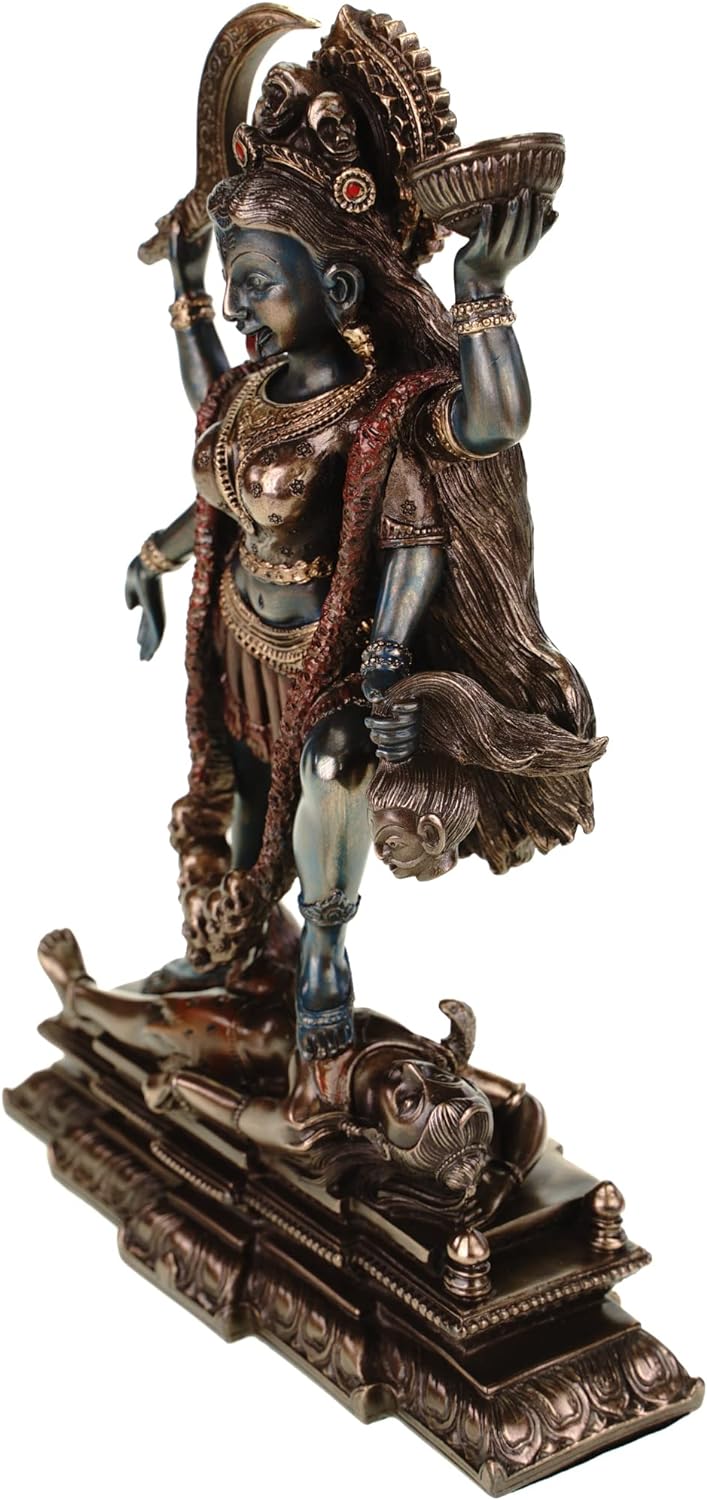 Veronese 708-7535 Figur Kali Indische Göttin des Todes Shiva bronziert Skulptur 20 cm