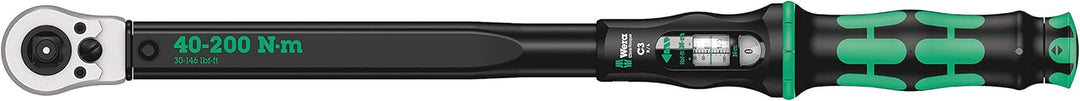 Wera 05075626001 Click-Torque C 3 Push R/L, einstellbarer Drehmomentschlüssel, 1/2", 40-200 Nm &amp; 050