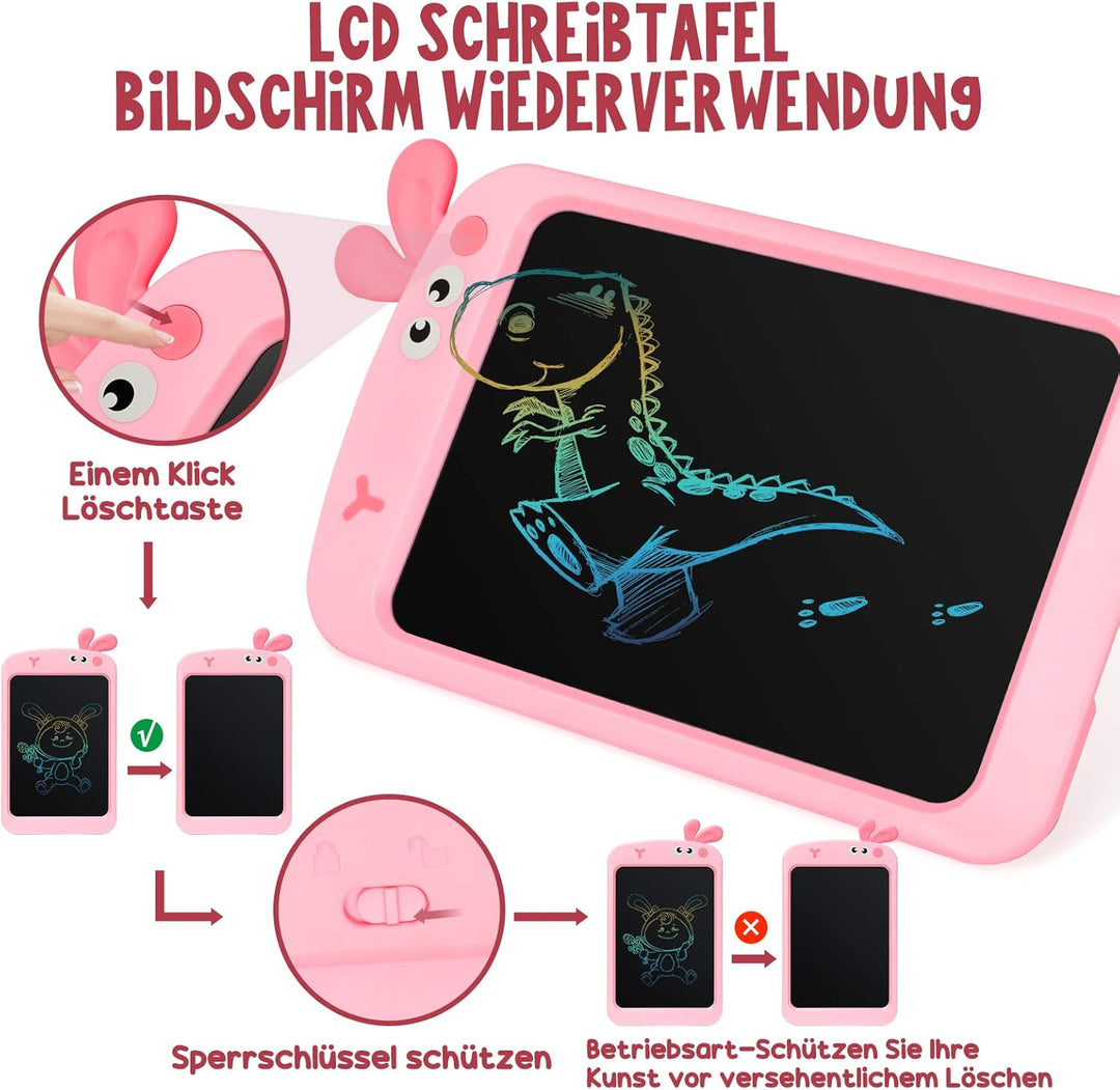 LCD Schreibtafel ab 2 3 4 5 6 Jahre Mädchen Junge Kinder Spielzeug, 8,5 Zoll Bunte Bildschirm LCD Za