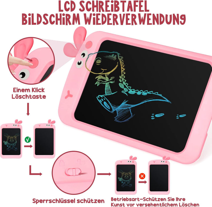 LCD Schreibtafel ab 2 3 4 5 6 Jahre Mädchen Junge Kinder Spielzeug, 8,5 Zoll Bunte Bildschirm LCD Za