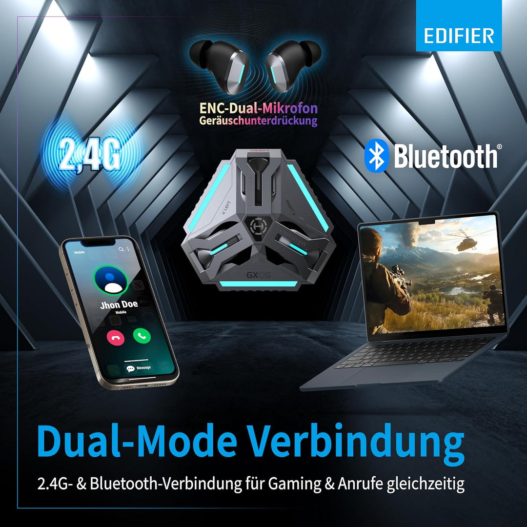 EDIFIER Hecate GX05 Gaming Ohrhörer mit ultraniedriger Latenz, Hi-Res, LHDC