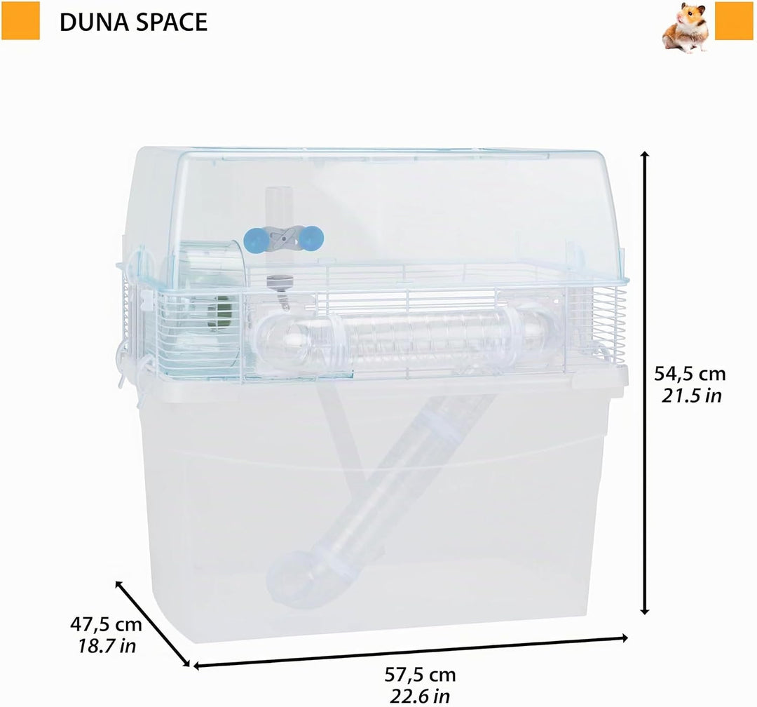 Ferplast Hamsterkäfig, DUNA SPACE Nagerkäfig, Kleintierkäfig, Hamsterzubehör inklusive, 58 x 47,5 x