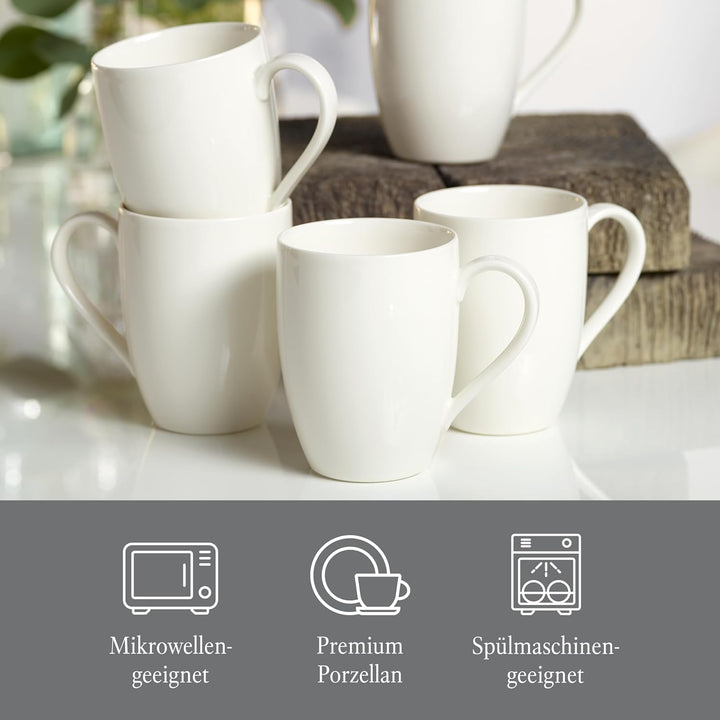 vivo by Villeroy &amp; Boch – Basic White Tassen Set, 6 Personen, spülmaschinenfest, 260ml, Kaffeebecher