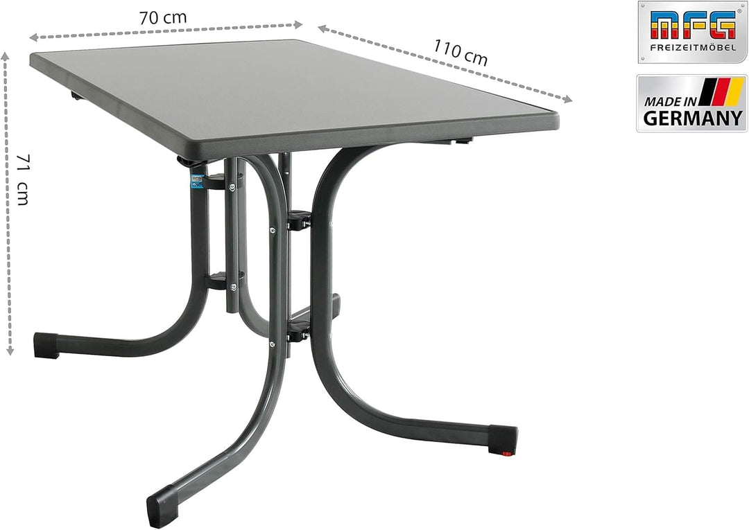 MFG Bistrotisch klappbar, Rechteckig, 115 x 70 cm, Anthrazit