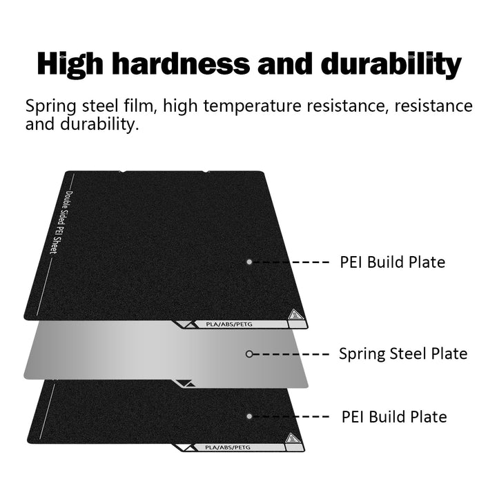 HzdaDeve 266x276MM für Kobra X/S1 Combo Build Plate PEI Blatt Doppelseitige Texturierte Platte Behei