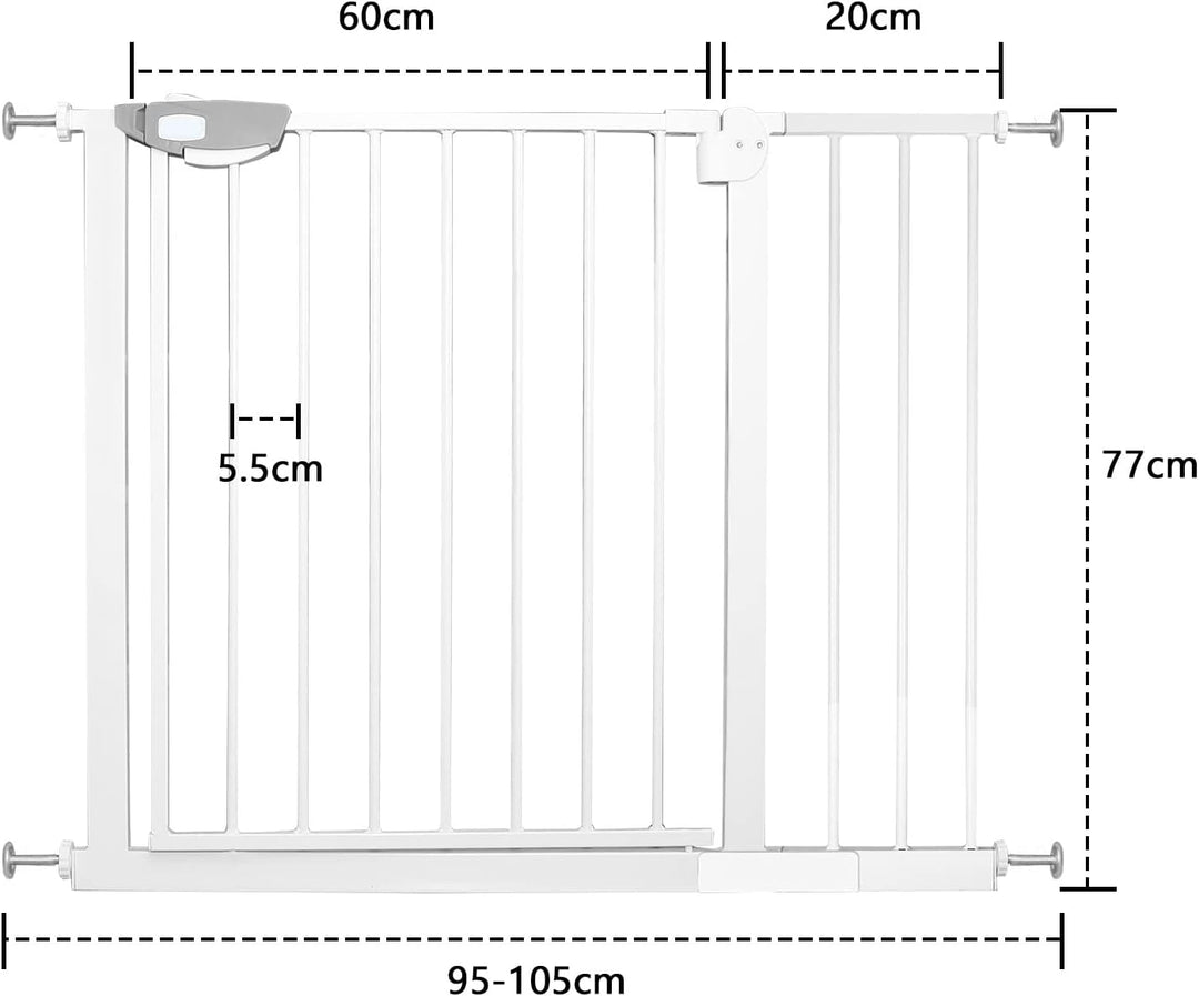 Froadp Türschutzgitter Baby Treppengitter Kindergitter ohne Bohren 95-105cm Türgitter Treppen Beidse