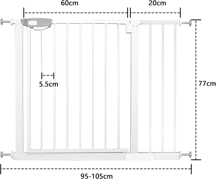 Froadp Türschutzgitter Baby Treppengitter Kindergitter ohne Bohren 95-105cm Türgitter Treppen Beidse