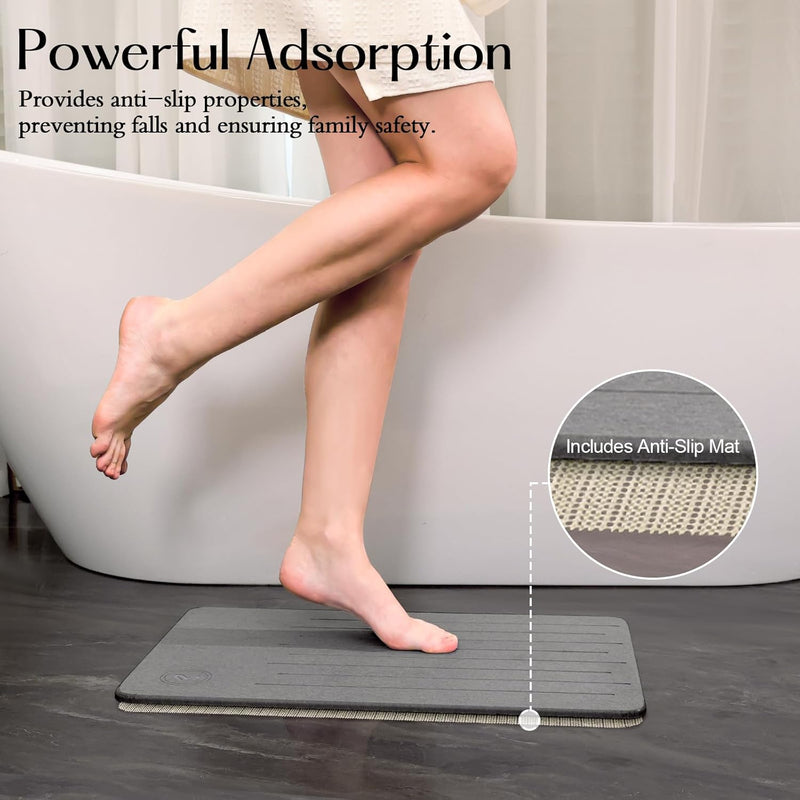 Amilutuo Badematte Stein, Diatomite Stone Bath Mat, rutschfeste Stein Badematte, Badematte Stein Sch