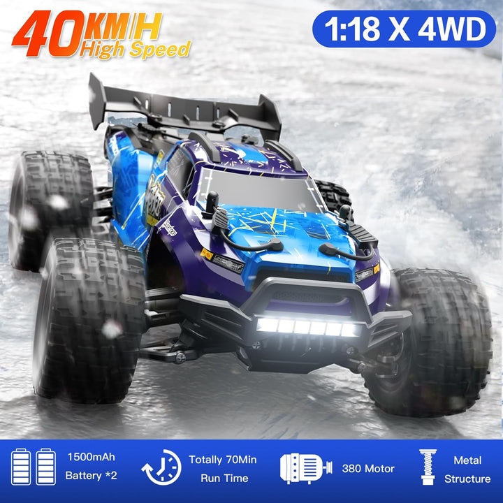 YONCHER Ferngesteuertes Auto,1:18 40KM/H RC Auto für Erwachsene Kinder, 4WD Offroad RC Buggy, Monste