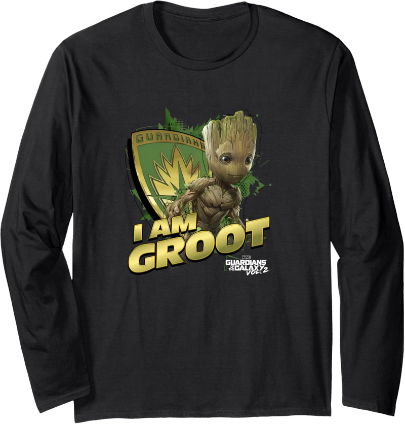 Marvel Guardians Vol.2 I AM GROOT Shield Splash Langarmshirt