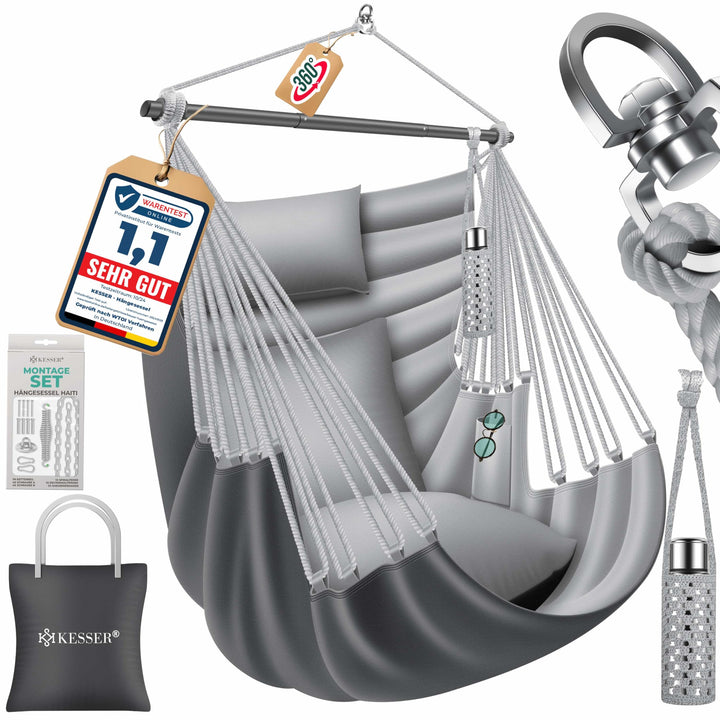 KESSER® Hängesessel Haiti 150kg Traglast, Hängestuhl 360° Drehung, Hängeschaukel Indoor-Outdoor UV-b