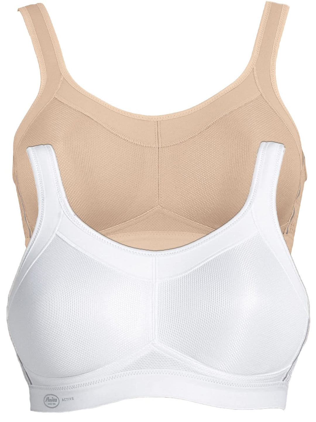 Anita 2er Sparpack Sport BH Momentum 5529 Gr. 65-105 A-H 65B Desert/Weiss, 65B Desert/Weiß