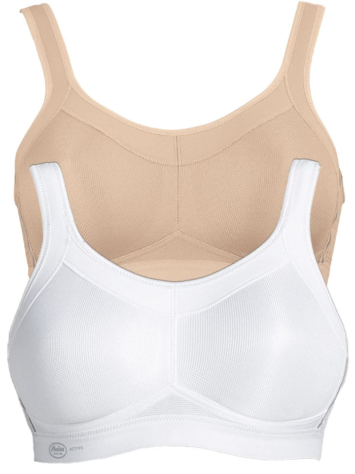 Anita 2er Sparpack Sport BH Momentum 5529 Gr. 65-105 A-H 65B Desert/Weiss, 65B Desert/Weiß