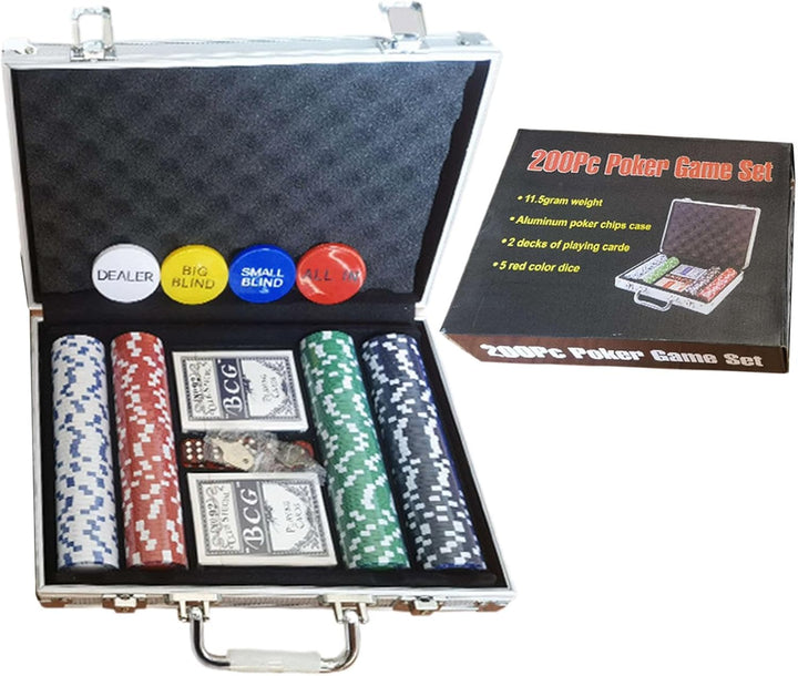 Pokerchips-Set Mit Etui | Blackjack-Poker-Chips-Set | Pokerset Für Kartenclubs, Hochwertiges Pokerch
