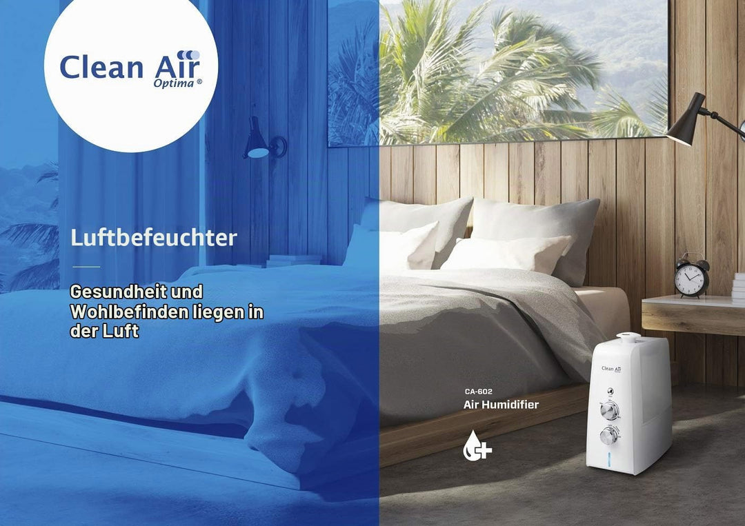 Clean Air Optima CA-602 - Luftbefeuchter mit Ionisator und Aromazerstäube - Stufenlos regulierbare G