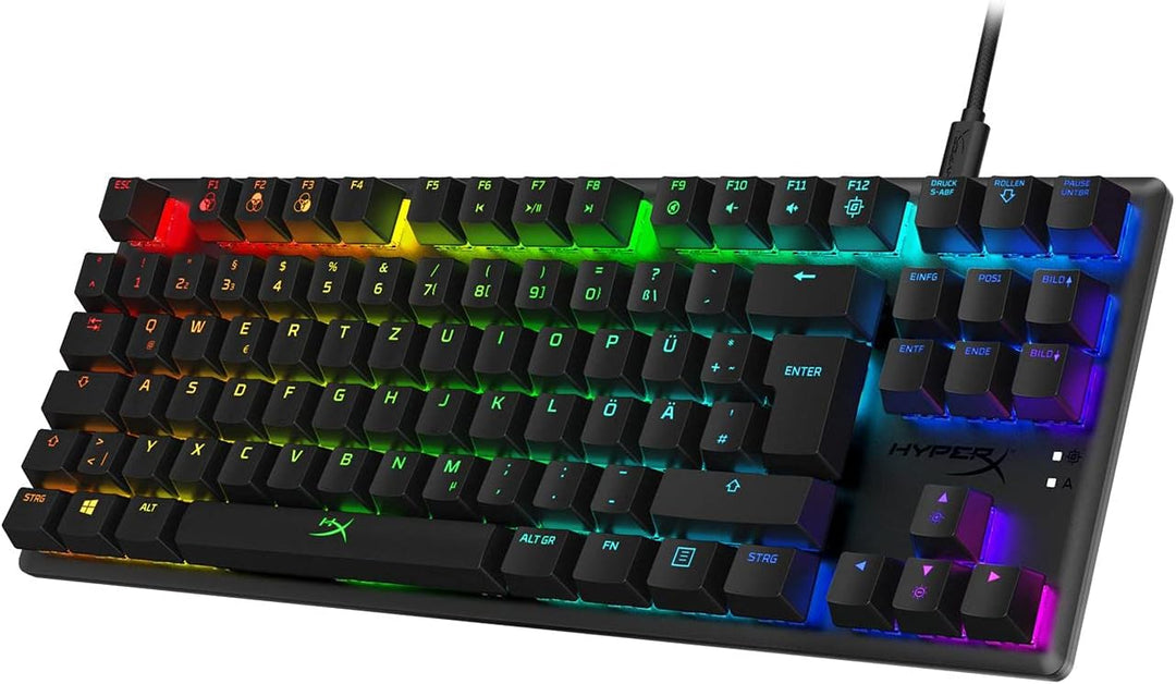 HyperX HX-KB7RDX-DE Alloy Origins Core, RGB Mechanische Gaming Tastatur, Tenkeyless, Red switches, S