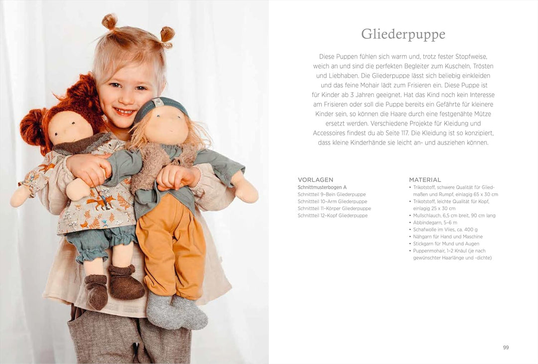 Nähbuch – Handgemachte Puppen im Waldorf-Stil: Körper, Kleidung und Accessoires nähen. Inklusive Sch