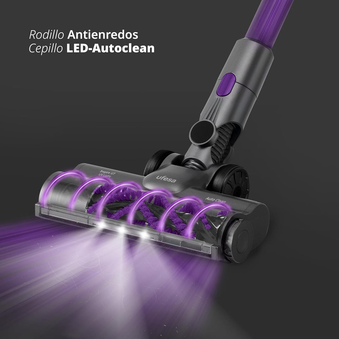 Ufesa UV Light Akku‑Staubsauger, Brushless‑Digitalmotor, 500W, 55 Min, 26000Pa Saugkraft, Multizyklo
